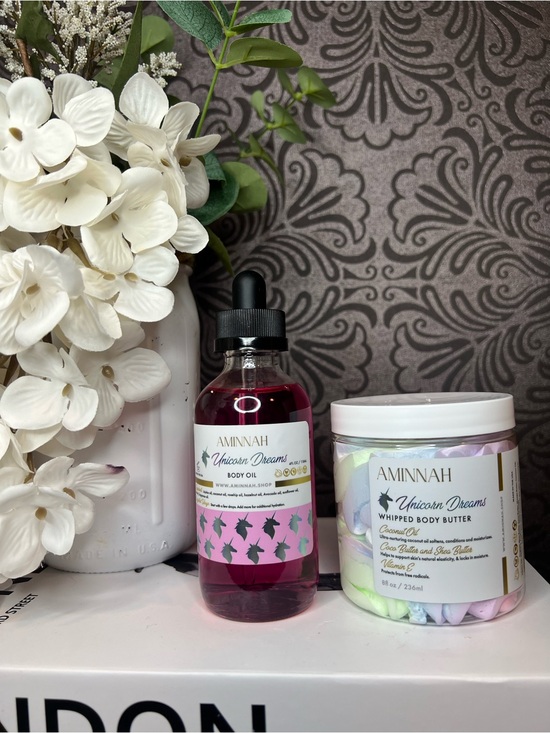 Aminnah Other - AMINNAH Unicorn Dreams Body Oil & Whipped Body Butter - Pink & Pastel